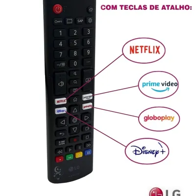 CONTROLE REMOTO SMART TV LG AKB76037602 AKB76040312 AKB76040304 *NETFLIX * PRIME VÍDEO * DISNEY + * GLOBOPLAY*