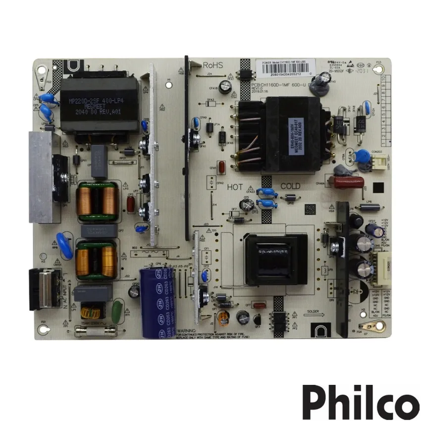 PLACA FONTE PHILCO PTV58G71AGBLS PTV58F80SNS PTV55G70SBLSG PTV50G70SBLSG PTV50RCG70BL  PTV50G71AGBLS CH1160D-1MF 600-U
