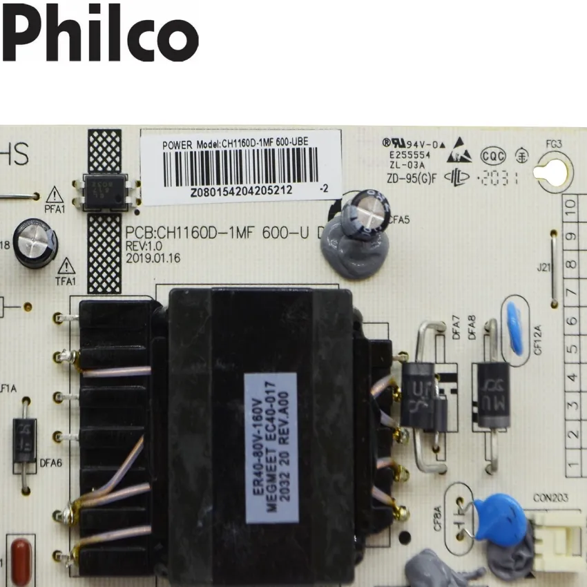 PLACA FONTE PHILCO PTV58G71AGBLS PTV58F80SNS PTV55G70SBLSG PTV50G70SBLSG PTV50RCG70BL  PTV50G71AGBLS CH1160D-1MF 600-U