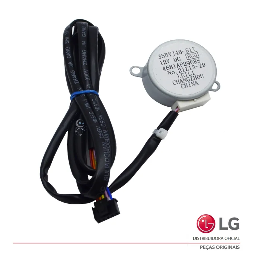 MOTOR STEP / SWING DA ALETA EVAPORADORA AR CONDICIONADO LG 12V 35BYJ46-517 4681AP2968S