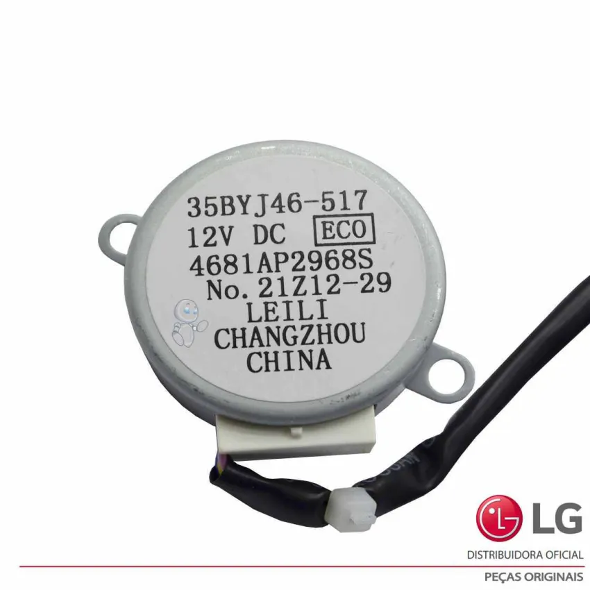 MOTOR STEP / SWING DA ALETA EVAPORADORA AR CONDICIONADO LG 12V 35BYJ46-517 4681AP2968S