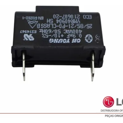 CAPACITOR AR CONDICIONADO LG 0.9UF 400V YMR40904 3H01487A - ORIGINAL