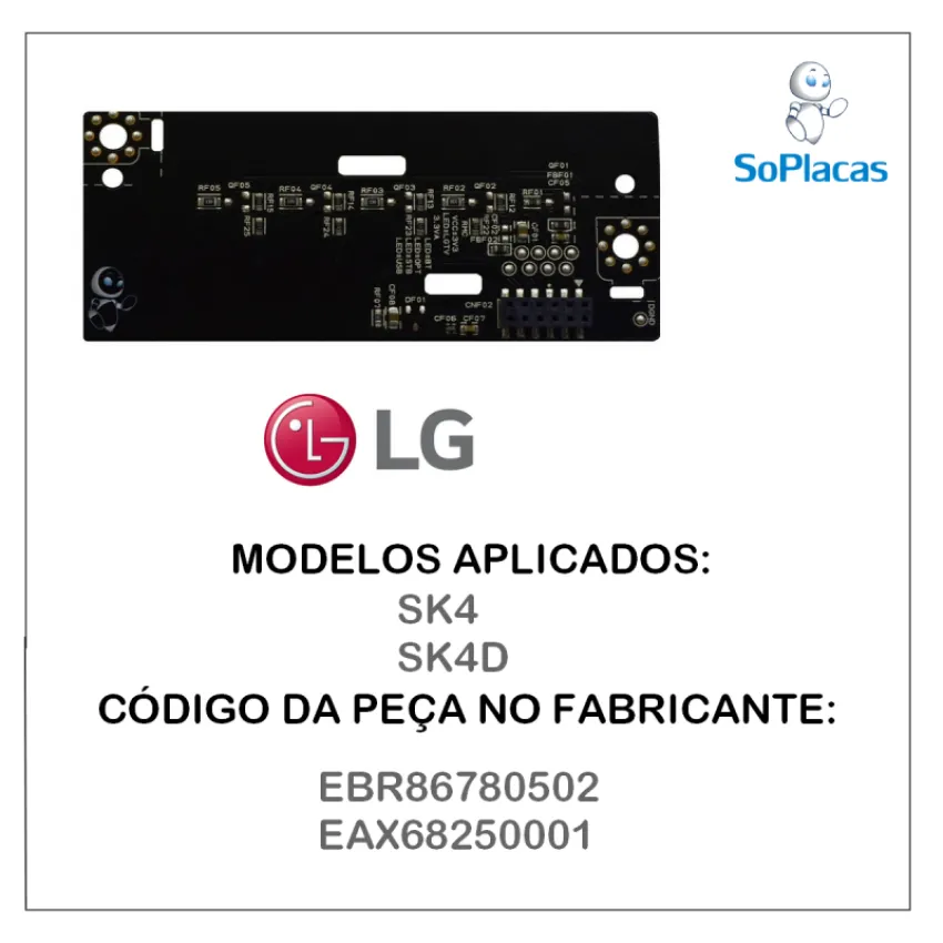 PLACA FRONTAL LED LG SK4 SK4D EBR86780502 EAX68250001 | ORIGINAL