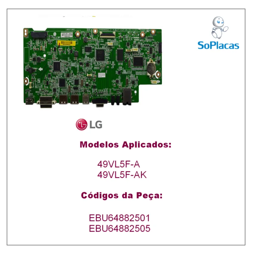 PLACA PRINCIPAL MONITOR LG 49VL5F-A 49VL5F-AK EBU64882501 EBU64882505 EAX68266002 - ORIGINAL