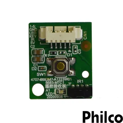 PLACA SENSOR / BOTÃO POWER PHILCO PTV32D10N PTV32D10N5SKH 4707-6683M7-A1223W01 6683-M7C1