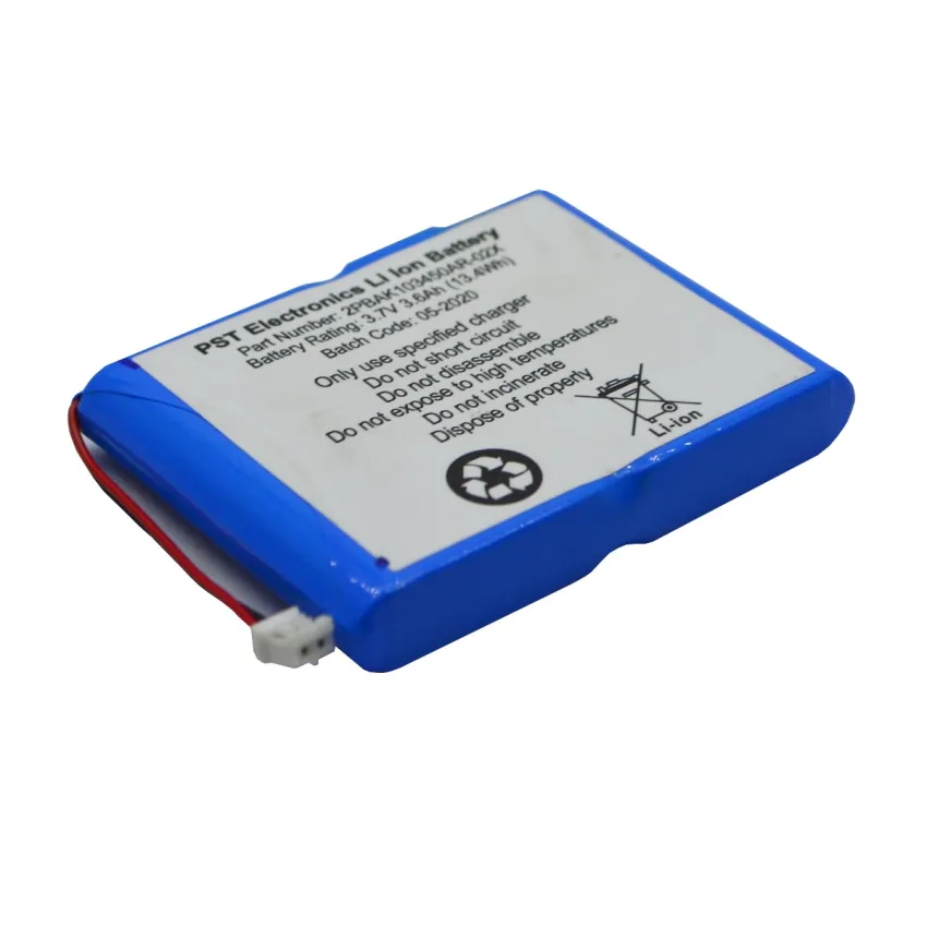 Bateria 3.7v 3.6Ah (13.4Wh) Litio Recarregavel  2PBAK103450AR-02X -  10m x 50m x 67m