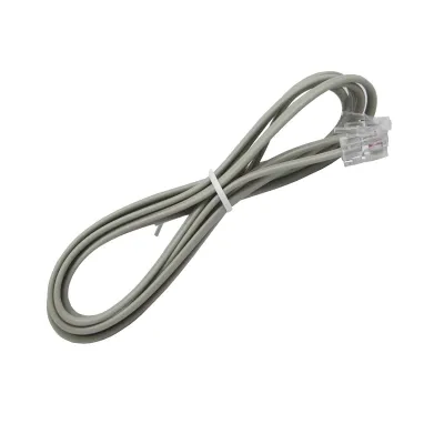 FIO DE TELEFONE | CABO TELEFÔNICO 1,5M PLUG 2 VIAS (CINZA)