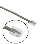 FIO DE TELEFONE | CABO TELEFÔNICO 1,5M PLUG 2 VIAS (CINZA)