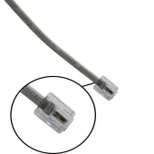 FIO DE TELEFONE | CABO TELEFÔNICO 1,5M PLUG 2 VIAS (CINZA)