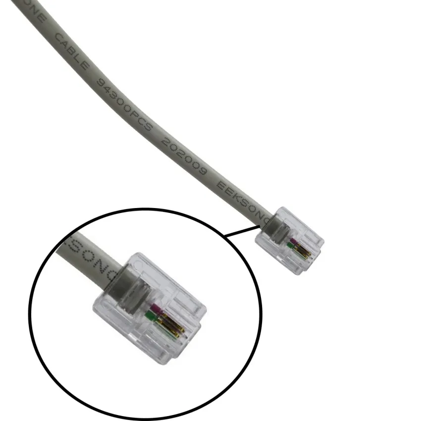 FIO DE TELEFONE | CABO TELEFÔNICO 1,5M PLUG 2 VIAS (CINZA)