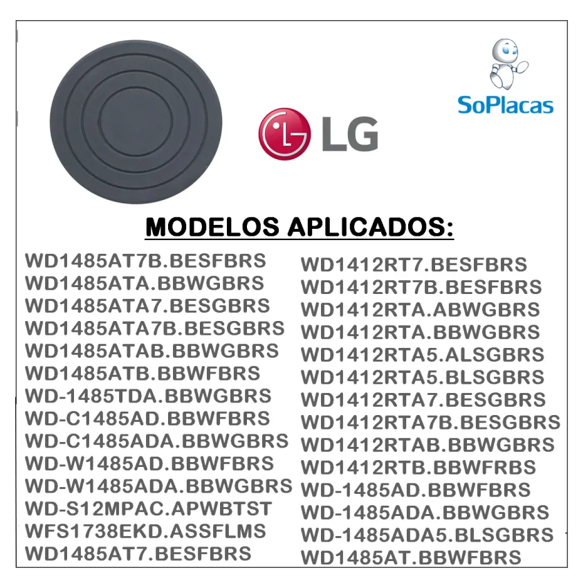BORRACHA ANTIDERRAPANTE PÉ LAVA E SECA LG 4620ER4002B | NOVA