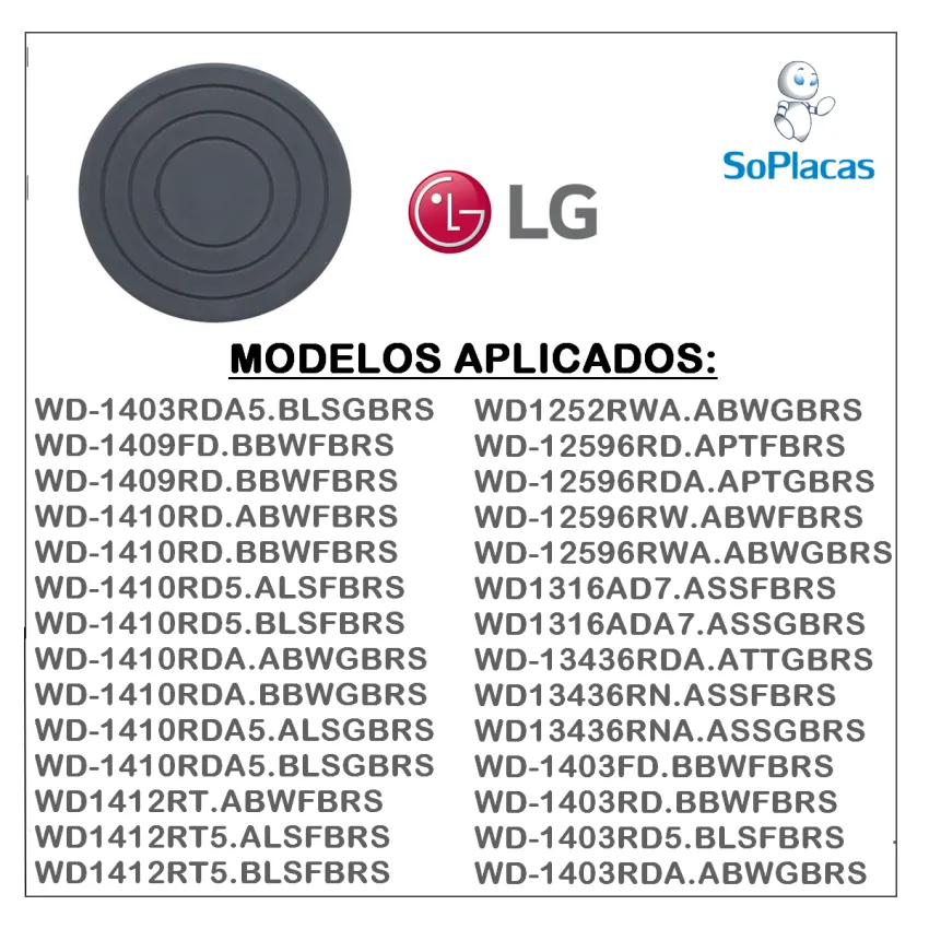 BORRACHA ANTIDERRAPANTE PÉ LAVA E SECA LG 4620ER4002B | NOVA