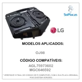 PAINEL FRONTAL LG OJ98 MINI SYSTEM XBOOM AGL75973602 MGC646592 - ORIGINAL