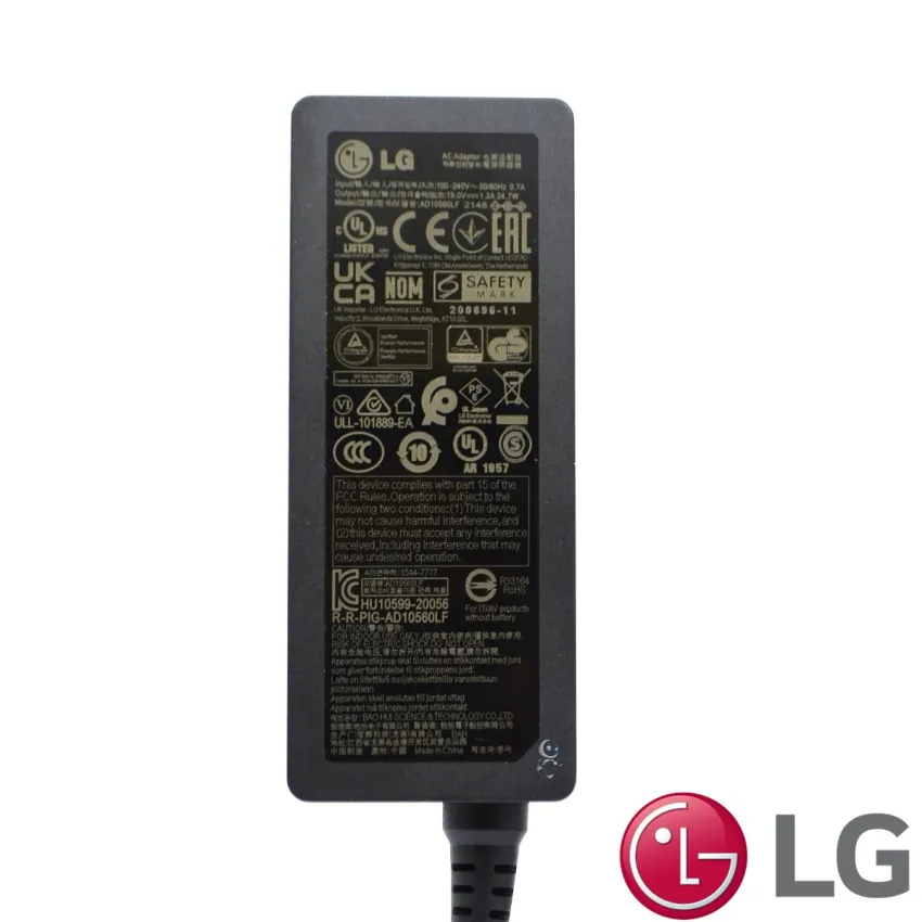 FONTE EXTERNA LG AD10560LF 19V - 1.3A 16M38A-B 22MK600M-B 22MP58VQ-P 27MP400-B EAY65895705