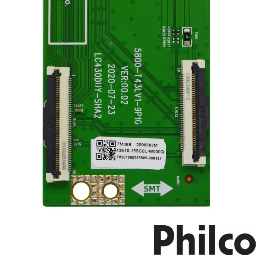 PLACA TCON PHILCO PTV43E10N5SF PTV43E10 5800-T43LV1-9P10 LC430DUY-SHA2 - ORIGINAL