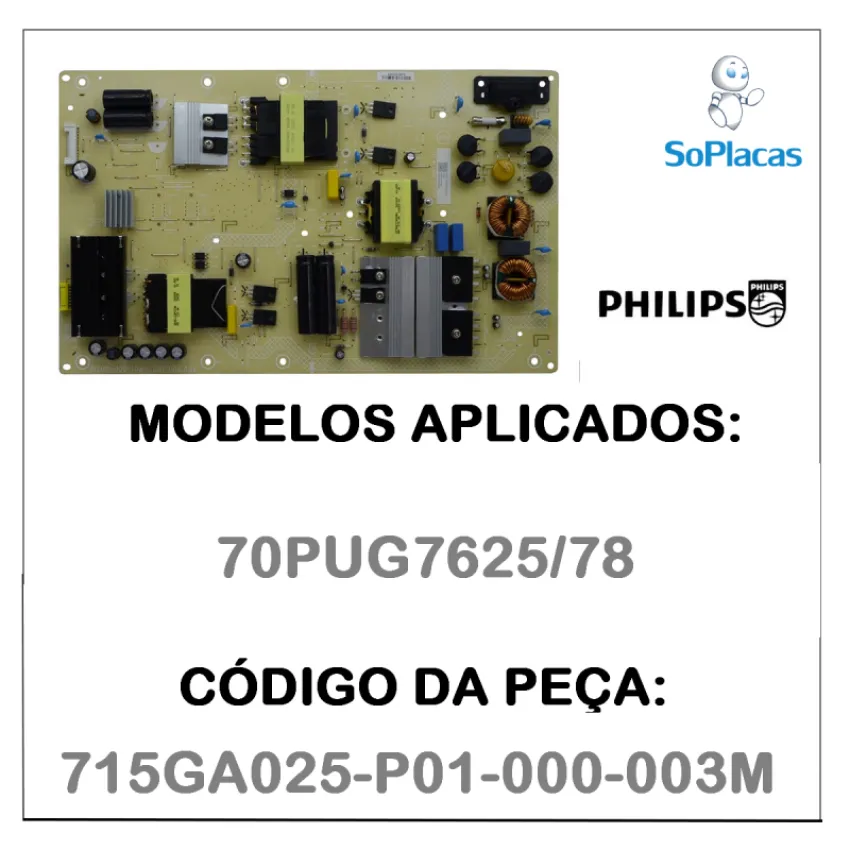 PLACA FONTE PHILIPS 70PUG7625/78 715GA025-P01-000-003M - ORIGINAL