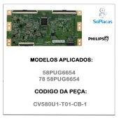 PLACA TCON PHILIPS 58PUG6654/78 58PUG6654 CV580U1-T01-CB-1