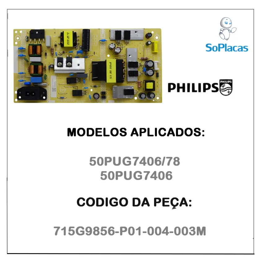 PLACA FONTE PHILIPS 50PUG7406/78 50PUG7406 715G9856-P01-004-003M
