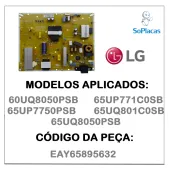 PLACA FONTE LG  60UP7750PSB 60UQ8050PSB 65UP771C0SB 65UP7750PSB 65UQ801C0SB 65UQ8050PSB EAY65895632 CRB38611201