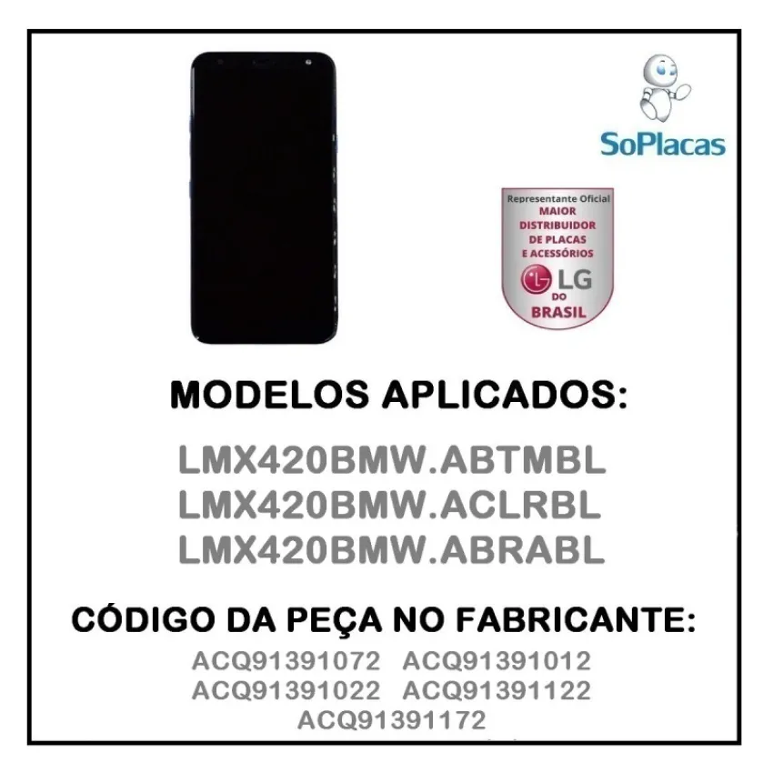 TELA TOUCH DISPLAY LG LMX420BMW K12+ ACQ91391072 | ORIGINAL