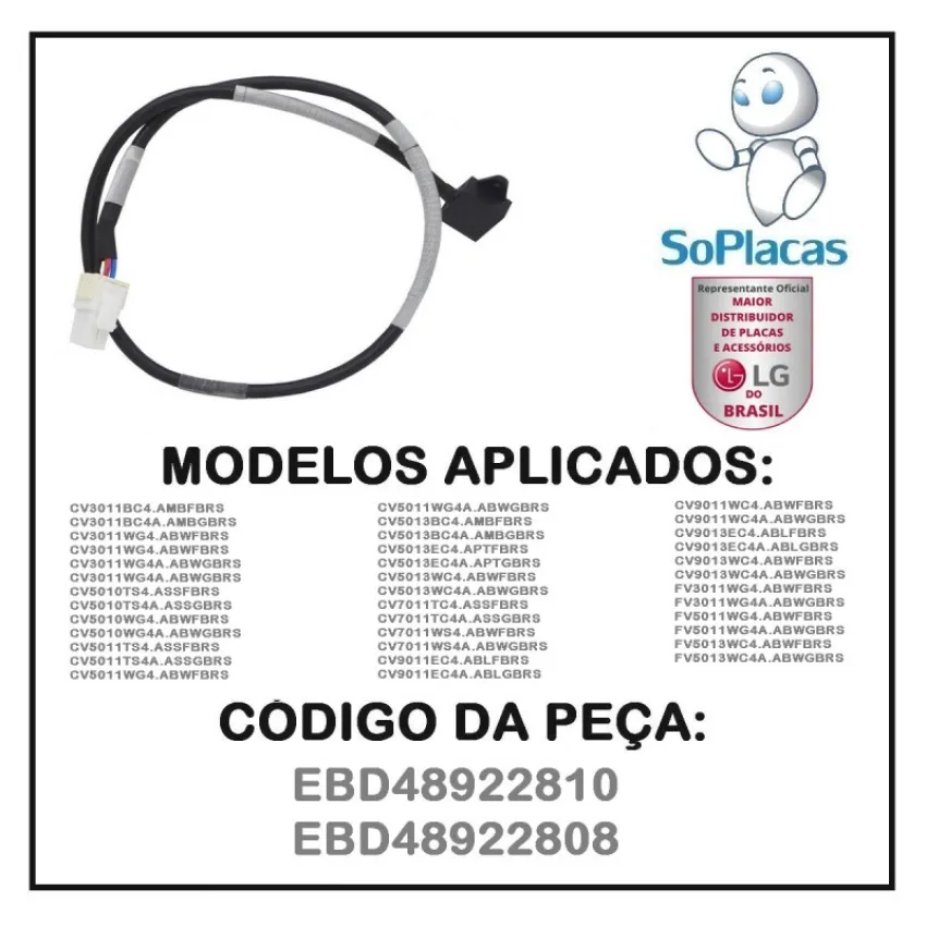 SENSOR DE VIBRAÇÃO / SENSOR DE BALANCEAMENTO LAVADORA LG CV3011BC4 CV3011WG4 EBD48922810