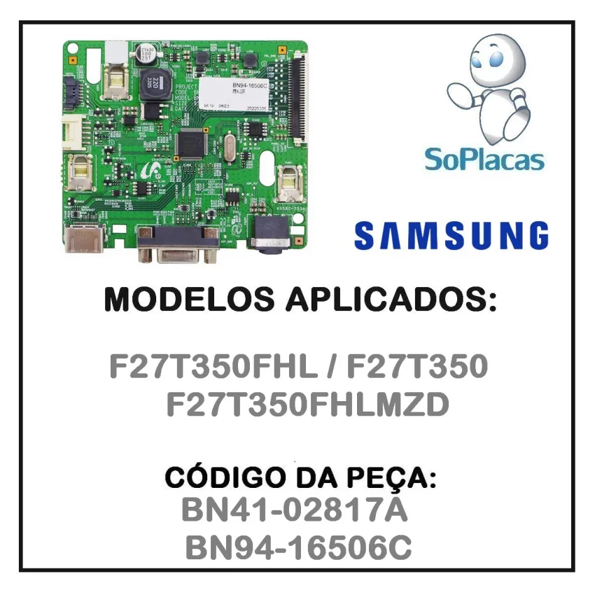 PLACA PRINCIPAL MONITOR SAMSUNG BN94-16506C BN94-16506H F27T350FHL F27T350 F27T350FHLMZD BN41-02817A
