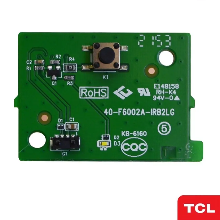 Placa Sensor | Botão Power Tcl 40s615 43s615 43s5300 50rk8500 50p8m 40-F6002a-Irb2lg