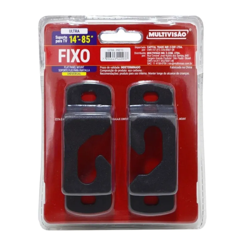 SUPORTE ULTRA MULTIVISÃO FIXO PARA TV DE 14" A 85"  - PRETO