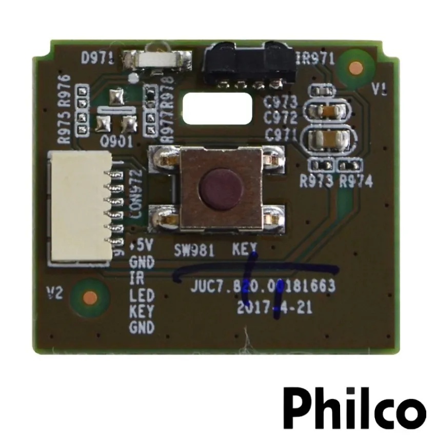PLACA MODULO WIFI + BOTÃO POWER SENSOR PHILCO PTV32G70RCH WF-R12B-UWD3 JUI7.820.0297-7 JUC7.820.00181663 | ORIGINAL