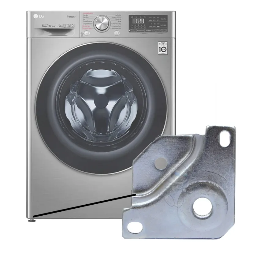 SUPORTE METÁLICO DO PÉ DE APOIO LAVADORA E LAVA E SECA LG 4810ER3016A WD-1485AD5 WD1412RT7 WD11EP6 WD11WP6 WD-1403RDA