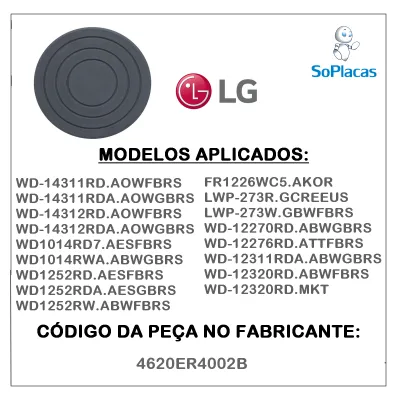 KIT 4 - BORRACHAS ANTIDERRAPANTE PÉ LAVA E SECA LG 4620ER4002B