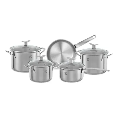 CONJUNTO DE PANELAS INOX 5 PEÇAS ELECTROLUX DESIGN EM AÇO INOXIDÁVEL | A18778801