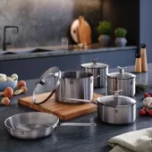 CONJUNTO DE PANELAS INOX 5 PEÇAS ELECTROLUX DESIGN EM AÇO INOXIDÁVEL | A18778801