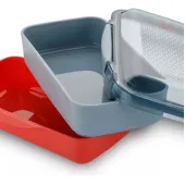 MARMITA LUNCH BOX TAMPA EASY OPEN ELECTROLUX 2 EM 1 VERMELHA - A15338201
