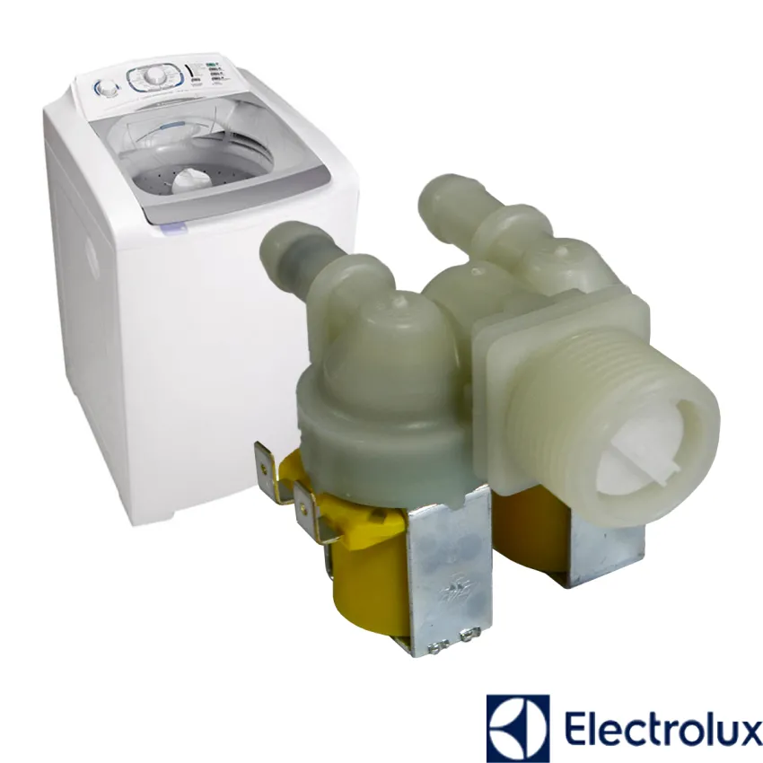 VÁLVULA DUPLA DE ÁGUA 2 VIAS LAVADORA ELECTROLUX 127V EW110GVCW EW110GVYW EW112PLCW EW115SLYW EW12PHYW | 64287503