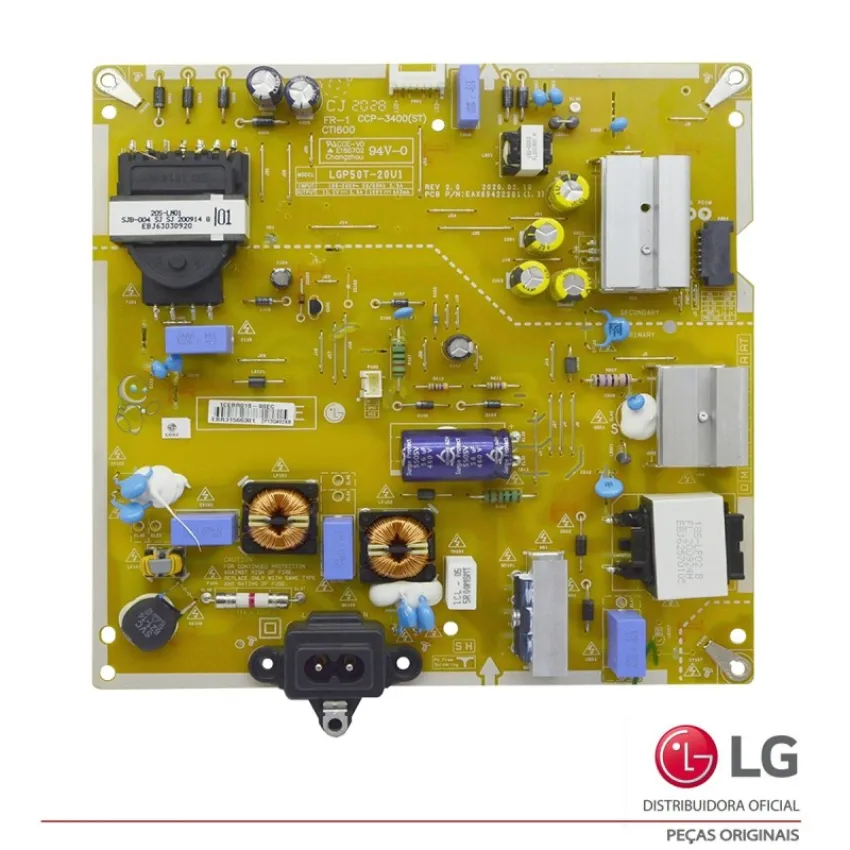 PLACA FONTE LG 50NANO79SND 50UN7310 50UN731C0SC 50UP751C0SF 50UP7550 50US660H0SD EAY65769221 CRB38623001 (SEMI NOVO)