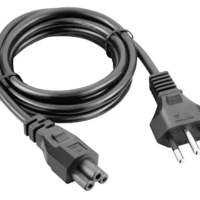 CABO DE FORÇA TRIPOLAR CONECTOR MICKEY 1 METRO | COR: PRETA