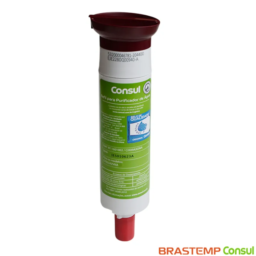 FILTRO DE ÁGUA REFIL W11601002 CONSUL PURIFICADOR DE ÁGUA CPB33AV CPB33AVVNA | VERMELHO | ORIGINAL