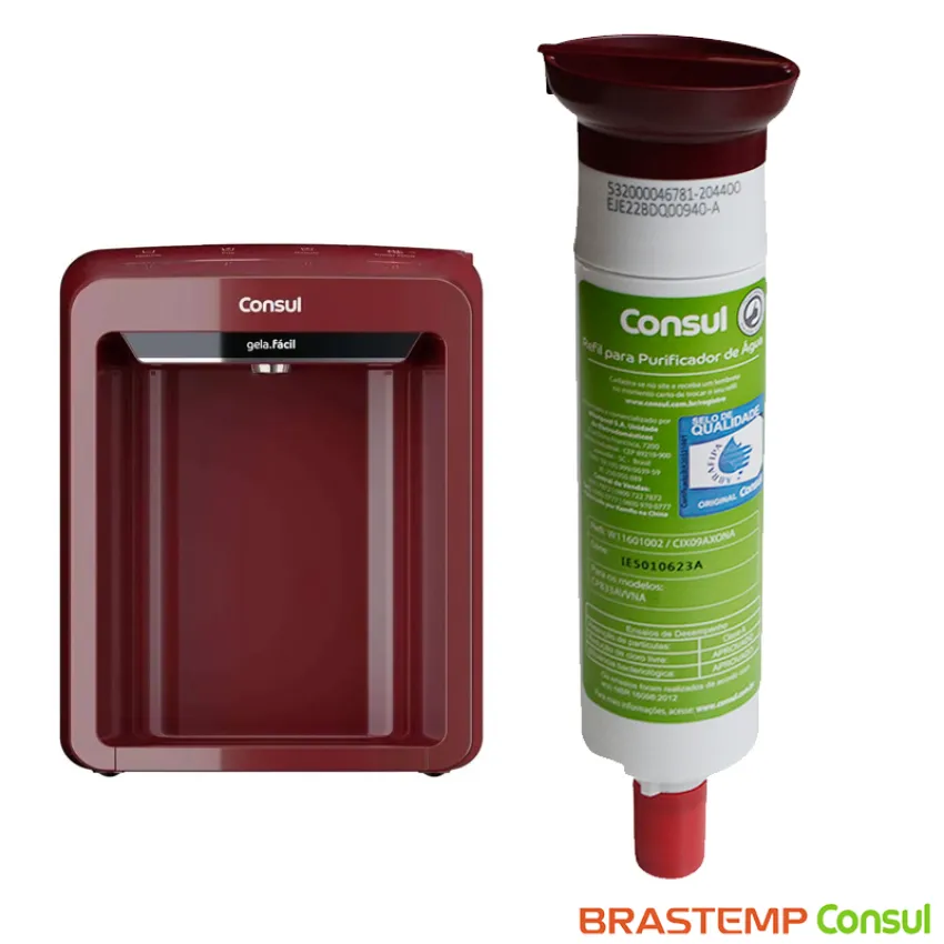 FILTRO DE ÁGUA REFIL W11601002 CONSUL PURIFICADOR DE ÁGUA CPB33AV CPB33AVVNA | VERMELHO | ORIGINAL