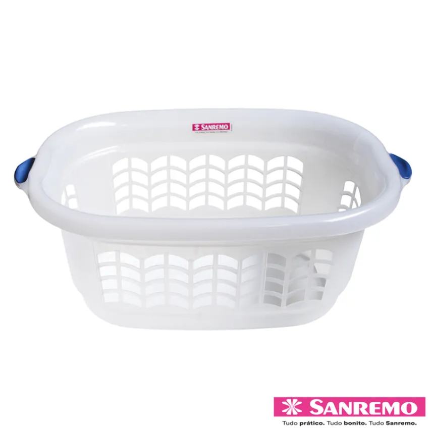 CESTO PLÁSTICO SANREMO 32L - BRANCO TRANSPARENTE (260)