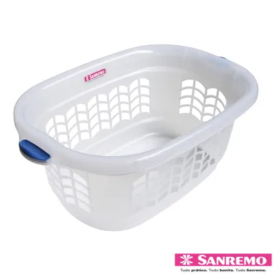 CESTO PLÁSTICO SANREMO 32L - BRANCO TRANSPARENTE (260)