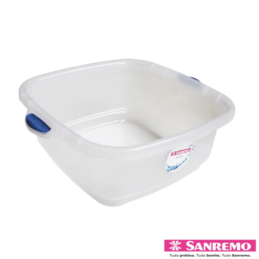 BACIA QUADRADA TRANSPARENTE 10 LITROS SANREMO