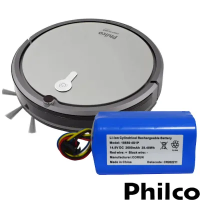 BATERIA LÍTIO ROBO ASPIRADOR PHILCO 14.8V 2600MAH 38.48WH MODELO: 18650 4S1P PAS09C PAS16C | ORIGINAL