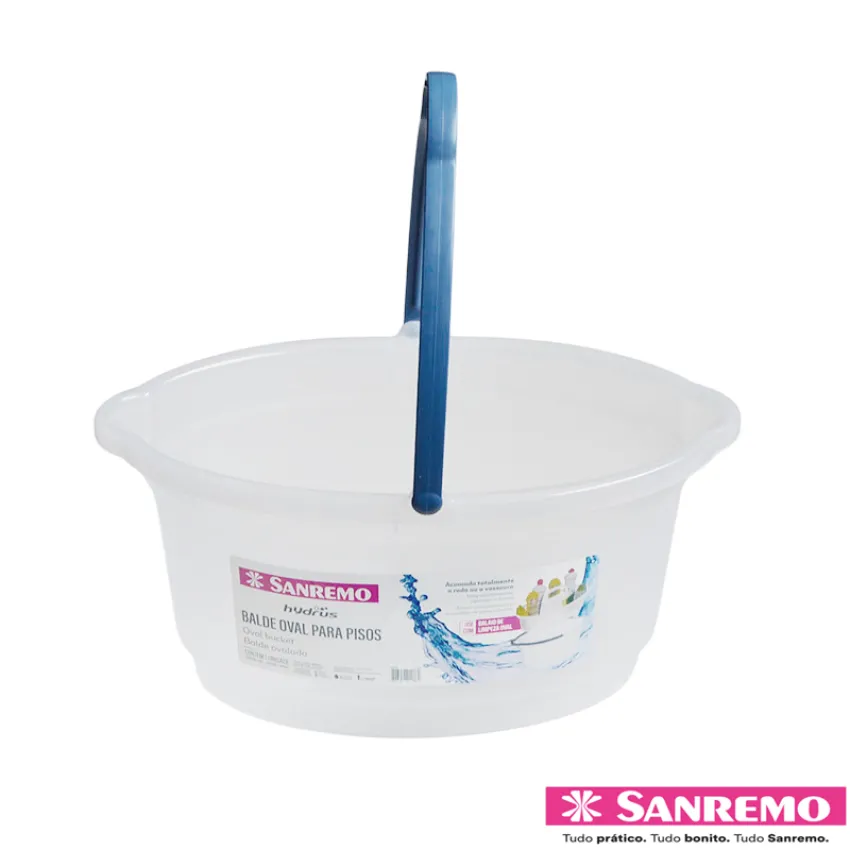 Balde Oval 14 Litros De Limpeza Transparente Hydrus Sanremo Cor Transparente (Cód:237)