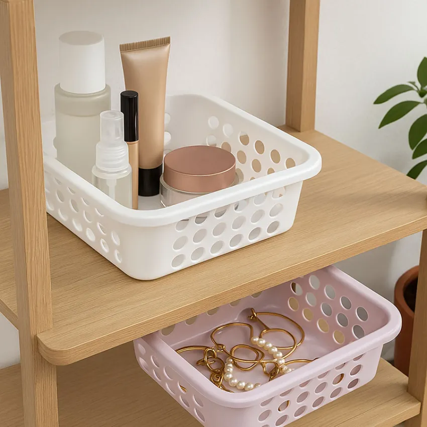 KIT CESTO ORGANIZADOR PLASTICO EMPILHAVEL DE 1,6 Litros C/ 4 UNIDADES (SR884/7)