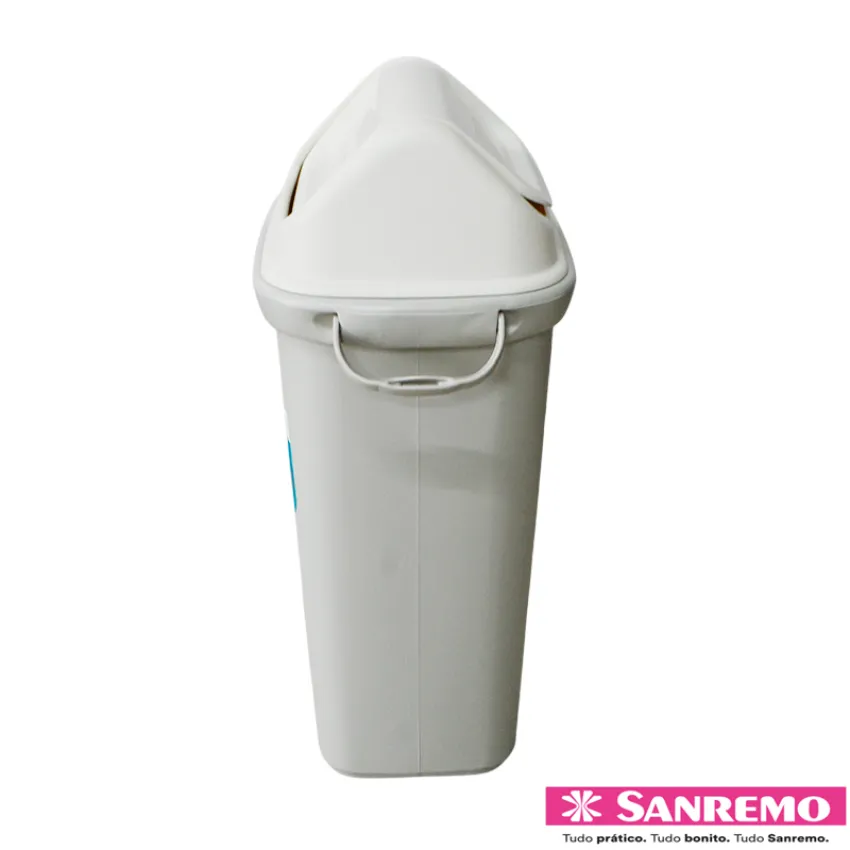 LIXEIRA PLASTICA COM BASCULANTE SANREMO 30L - COR BEGE  (283)