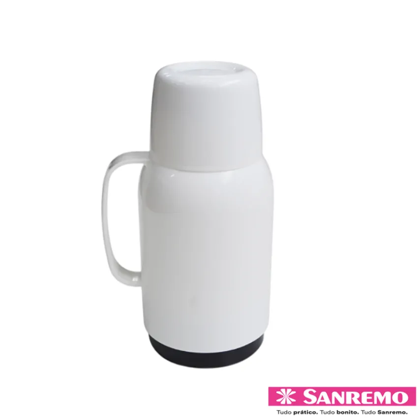 Garrafa Térmica Sanremo 750ml Gostar SR1017 – Cor: BRANCA– Prática e Resistente
