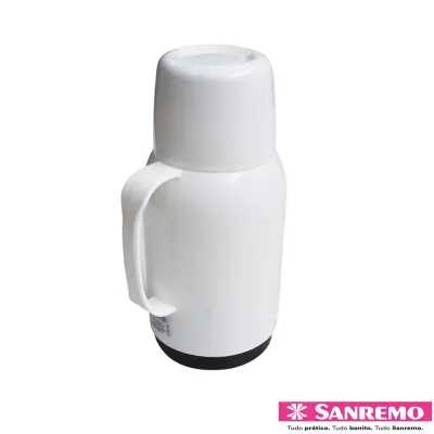 Garrafa Térmica Sanremo 750ml Gostar SR1017 – Cor: BRANCA– Prática e Resistente