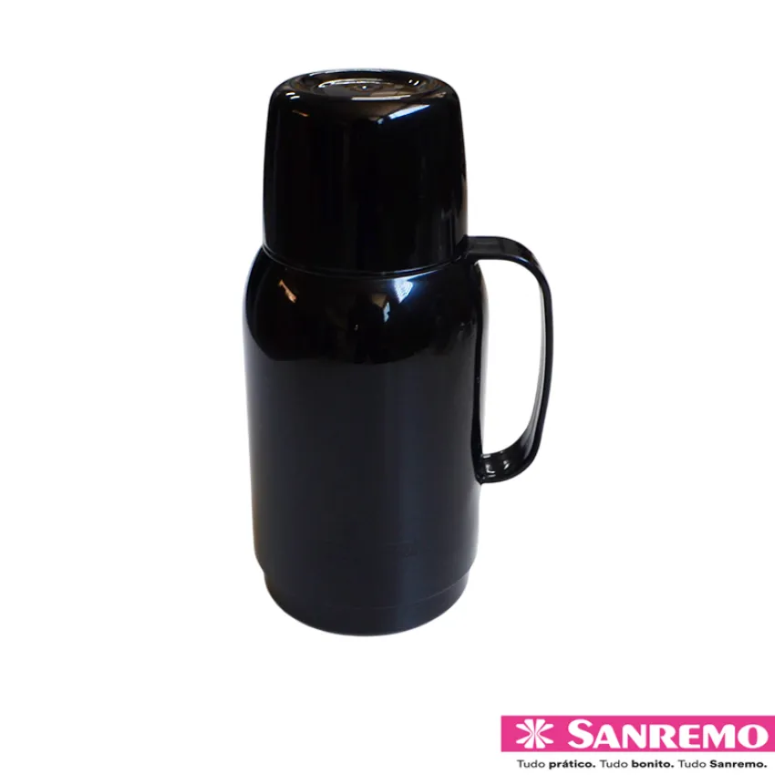 Garrafa Térmica Sanremo 750ml Gostar SR1017/1 – Cor: Preto – Prática e Resistente