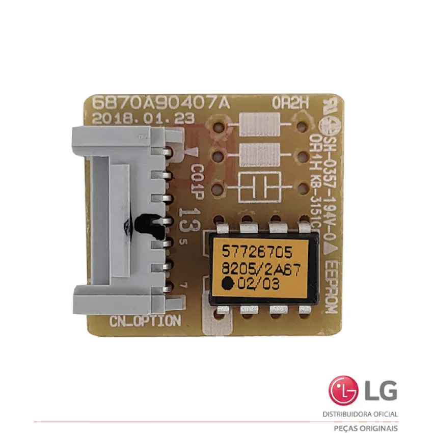 PLACA EEPROM LG AR CONDICIONADO ARNU18GBHA2 CRNU18GBHA2 EBR57726705 6870A90407A | NOVA